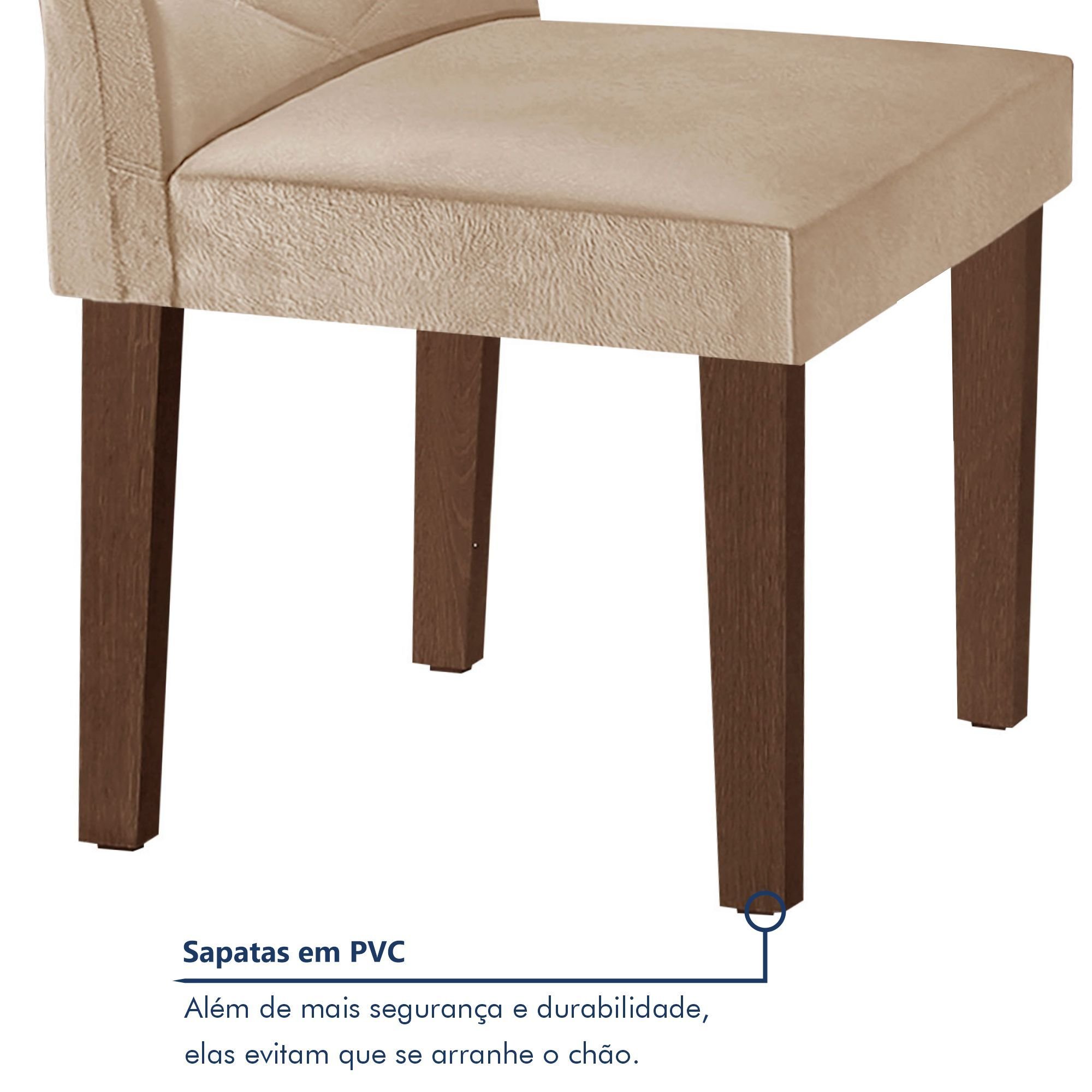 Conjunto Mesa Quadrada com Vidro e 4 Cadeiras 100cmx100cm Barcelona Yescasa - 7