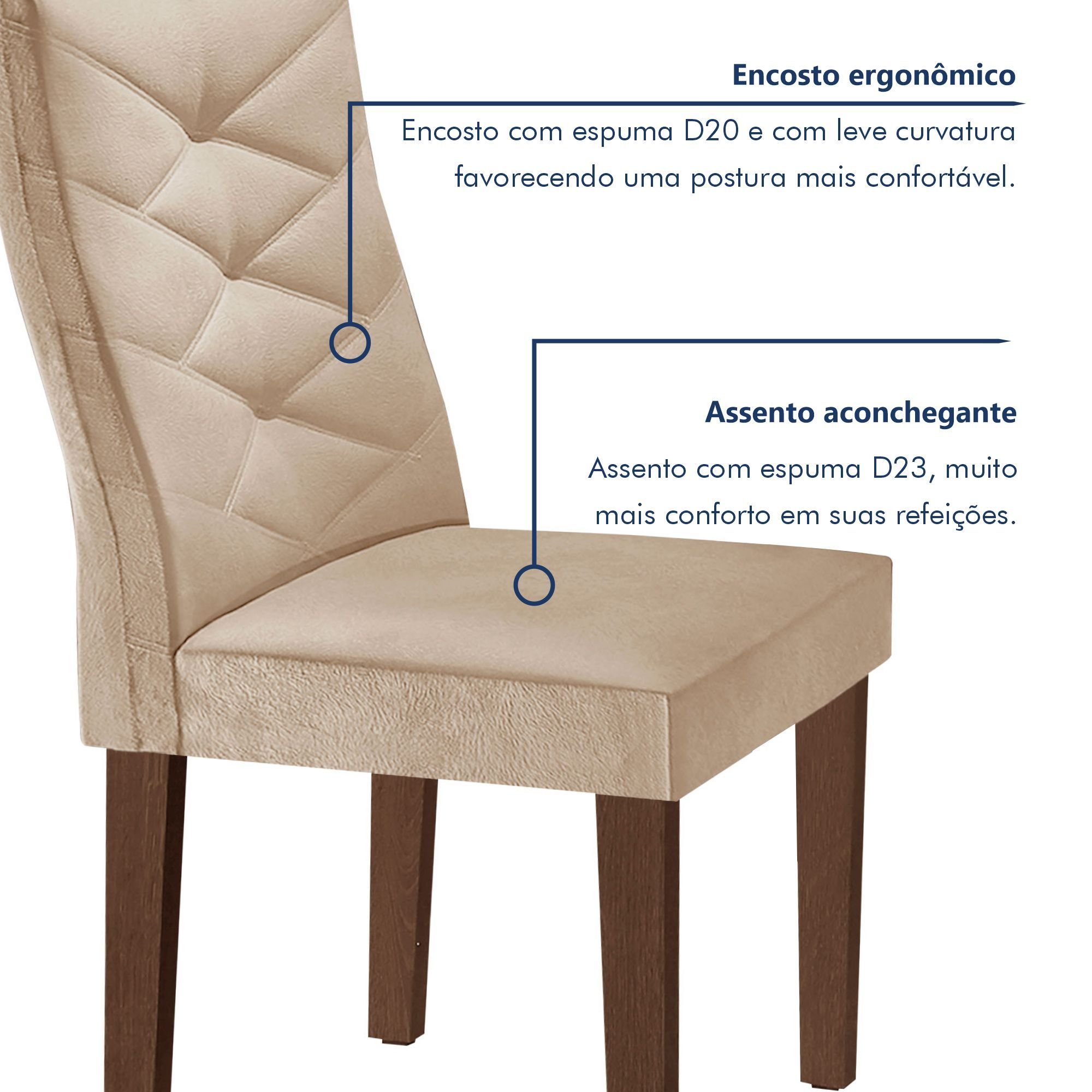 Conjunto Mesa Quadrada com Vidro e 4 Cadeiras 100cmx100cm Barcelona Yescasa - 6