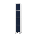 Ver imagem 1 de Armário Roupeiro de Aço para Vestiário 4 Portas Locker Azul Marinho com Chave