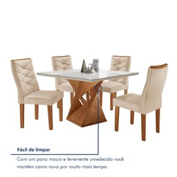Conjunto Mesa Quadrada com Vidro e 4 Cadeiras 100cmx100cm Barcelona Yescasa - 8
