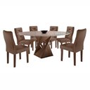 Ver imagem 2 de Conjunto Mesa Redonda com Vidro e 6 Cadeiras Tampo 120CMX120CM Barcelona Yescasa