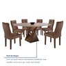 Conjunto Mesa Redonda com Vidro e 6 Cadeiras Tampo 120cmx120cm Barcelona Yescasa - 8