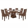 Conjunto Mesa Redonda com Vidro e 6 Cadeiras Tampo 120cmx120cm Barcelona Yescasa - 14