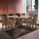 Ver imagem 1 de Conjunto Mesa Redonda com Vidro e 6 Cadeiras Tampo 120cmx120cm Barcelona Yescasa