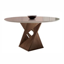 Conjunto Mesa Redonda com Vidro e 6 Cadeiras Tampo 120cmx120cm Barcelona Yescasa - 11