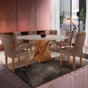 Ver imagem 1 de Conjunto Mesa Redonda com Vidro e 6 Cadeiras Tampo 120CMX120CM Barcelona Yescasa