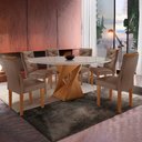 Ver imagem 1 de Conjunto Mesa Redonda com Vidro e 6 Cadeiras Tampo 120cmx120cm Barcelona Yescasa