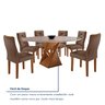 Conjunto Mesa Redonda com Vidro e 6 Cadeiras Tampo 120cmx120cm Barcelona Yescasa - 8