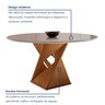 Conjunto Mesa Redonda com Vidro e 6 Cadeiras Tampo 120cmx120cm Barcelona Yescasa - 3