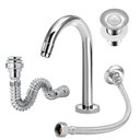 Ver imagem 1 de Torneira Banheiro Clean Metal+engate Flexível+válvula+sifão