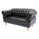 Ver imagem 1 de Namoradeira Chesterfield Elisabeth Capitonê SALA DE ESTAR E RECEPÇÃO COURINO PRETO 2 L