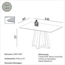 Ver imagem 2 de Mesa de Jantar 135cm C/ 4 Cadeiras Estofadas Dalla Costa Mdf Cor:off White com Freijó e Cesare