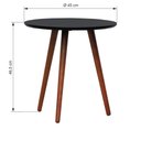 Ver imagem 3 de Tripé Mesa Lateral Tampo MDF e Pés Madeira Eucalipto Maciço - Amêndoa Preto