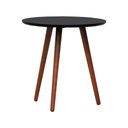 Ver imagem 1 de Tripé Mesa Lateral Tampo MDF e Pés Madeira Eucalipto Maciço - Amêndoa Preto