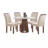 Conjunto Mesa Tampo Redondo Plus Vidro Kansas 100cm 4 Cadeiras Arizona - 14