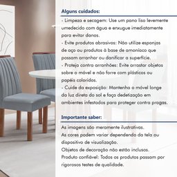 Conjunto Mesa Tampo Redondo Plus Vidro Kansas 100cm 4 Cadeiras Arizona - 13