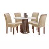 Conjunto Mesa Tampo Redondo Plus Vidro Kansas 100cm 4 Cadeiras Arizona - 14
