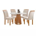Ver imagem 1 de Conjunto Mesa Tampo Redondo Plus Vidro Kansas 100cm 4 Cadeiras Arizona