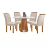 Conjunto Mesa Tampo Redondo Plus Vidro Kansas 100cm 4 Cadeiras Arizona - 14