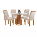 Ver imagem 2 de Conjunto Mesa Tampo Redondo Plus Vidro Kansas 100cm 4 Cadeiras Arizona
