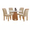 Conjunto Mesa Tampo Redondo Plus Vidro Kansas 100cm 4 Cadeiras Arizona - 14