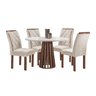Conjunto Mesa Tampo Redondo Plus Vidro Kansas 100cm 4 Cadeiras Arthus - 11