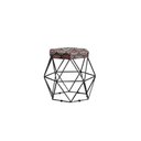 Ver imagem 1 de Puff Onix Preta Estampa Mandala Metal Móveis