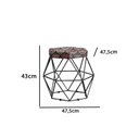 Ver imagem 2 de Puff Onix Preta Estampa Mandala Metal Móveis