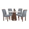 Conjunto Mesa Tampo Redondo Plus Vidro Kansas 100cm 4 Cadeiras Arthus - 11