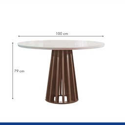 Conjunto Mesa Tampo Redondo Plus Vidro Kansas 100cm 4 Cadeiras Arthus - 7