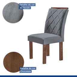 Conjunto Mesa Tampo Redondo Plus Vidro Kansas 100cm 4 Cadeiras Arthus - 6