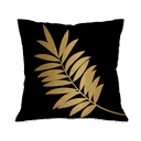 Ver imagem 4 de Kit com 4 Capas para Almofadas Decorativas Folhas Pretas com Dourado