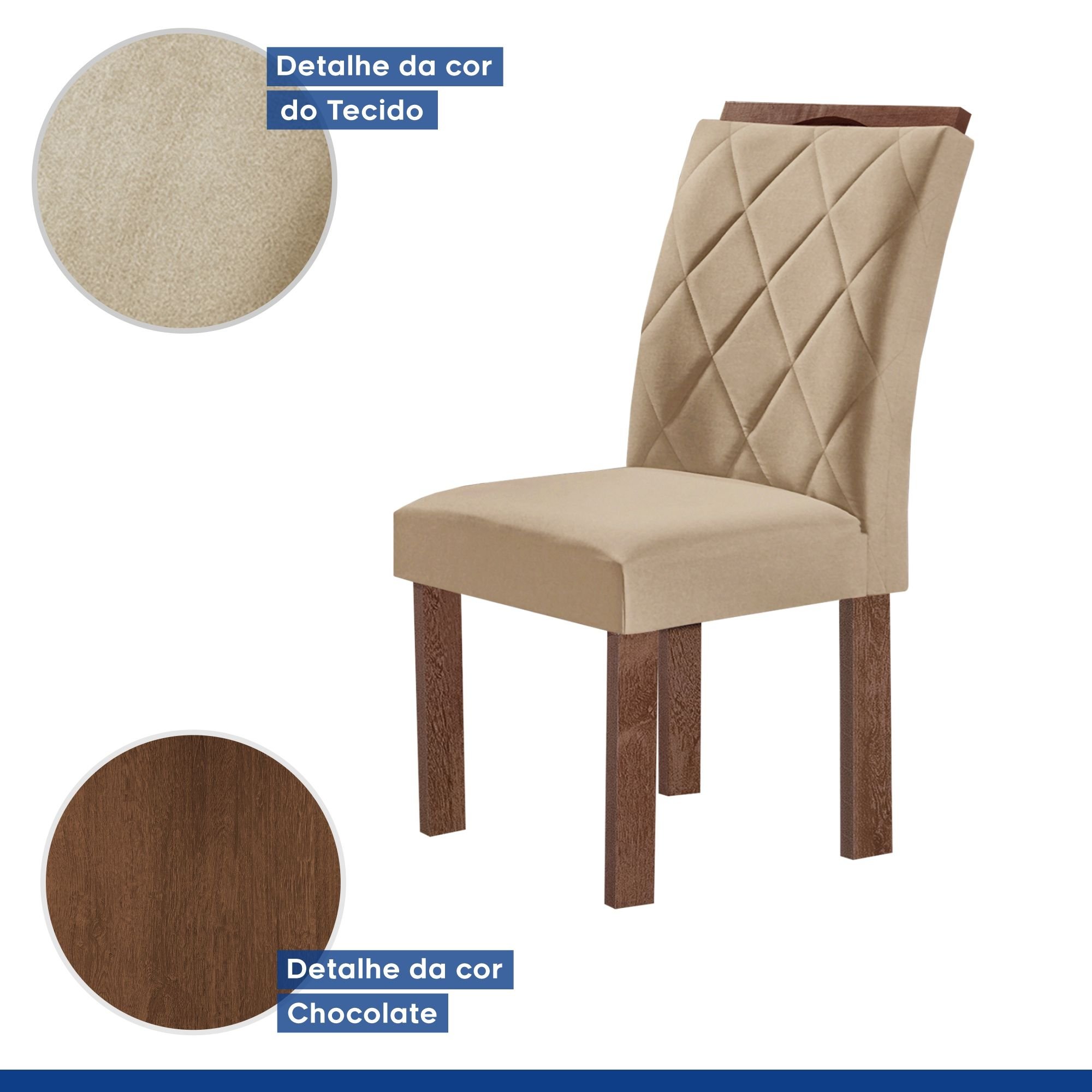 Conjunto Mesa Tampo Redondo Plus Vidro Kansas 100cm 4 Cadeiras Arthus - 6