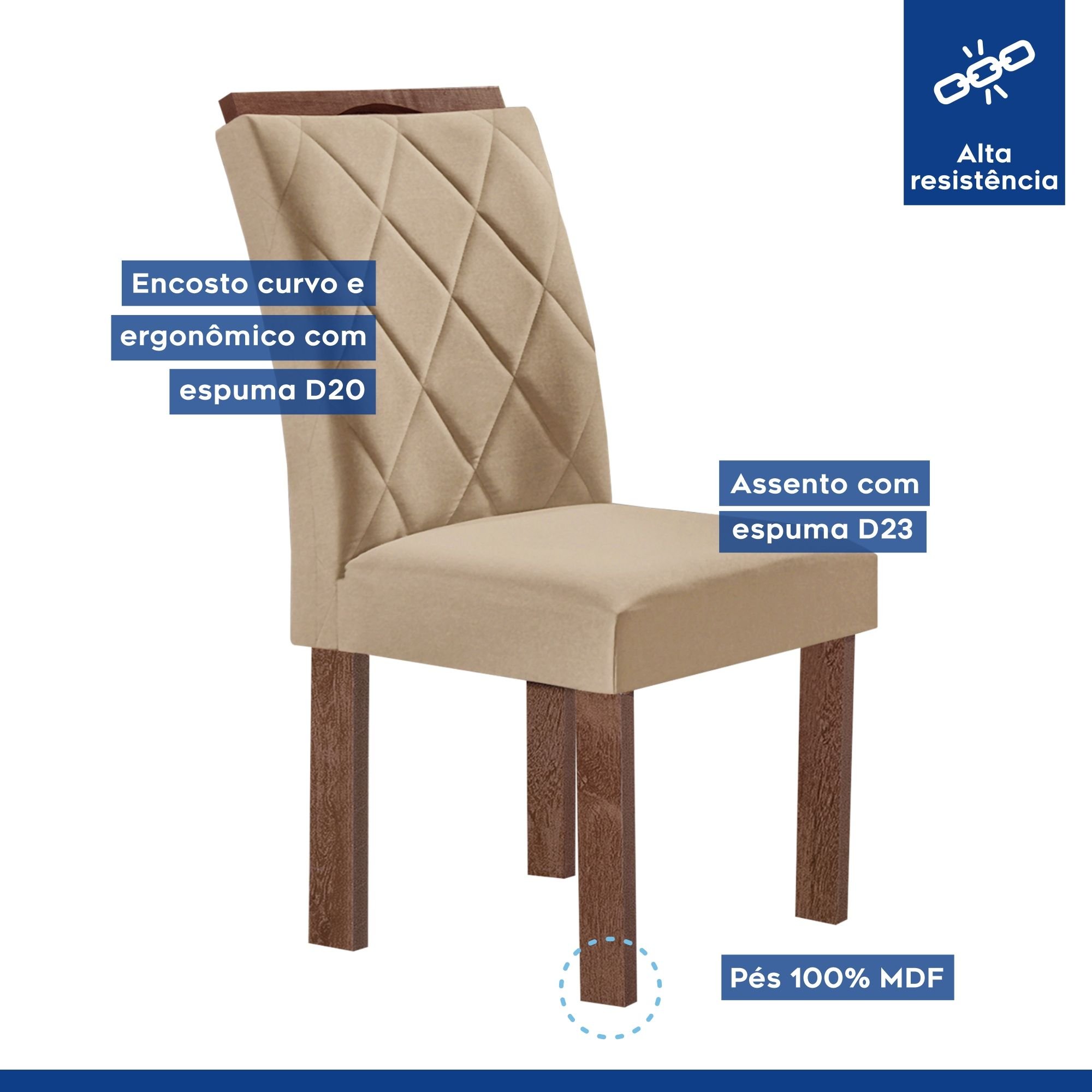Conjunto Mesa Tampo Redondo Plus Vidro Kansas 100cm 4 Cadeiras Arthus - 4