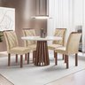 Conjunto Mesa Tampo Redondo Plus Vidro Kansas 100cm 4 Cadeiras Arthus - 1