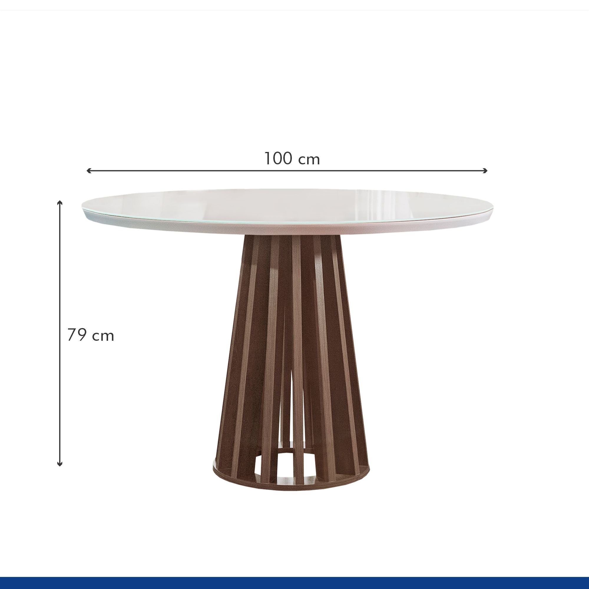Conjunto Mesa Tampo Redondo Plus Vidro Kansas 100cm 4 Cadeiras Arthus - 7