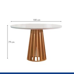 Conjunto Mesa Tampo Redondo Plus Vidro Kansas 100cm 4 Cadeiras Arthus - 7