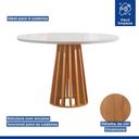 Ver imagem 3 de Conjunto Mesa Tampo Redondo Plus Vidro Kansas 100cm 4 Cadeiras Arthus Bege/Cinamomo/Off White/Suede
