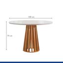Ver imagem 7 de Conjunto Mesa Tampo Redondo Plus Vidro Kansas 100cm 4 Cadeiras Arthus Bege/Cinamomo/Off White/Suede