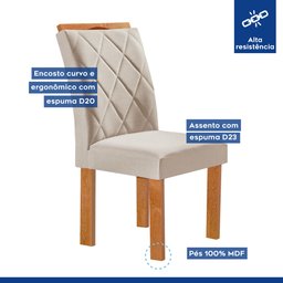 Conjunto Mesa Tampo Redondo Plus Vidro Kansas 100cm 4 Cadeiras Arthus - 4