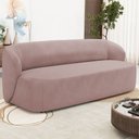 Ver imagem 2 de Sofá 2 Lugares Orgânico para Sala de Estar Living 170cm Heidy F04 Veludo Rosê - Lyam Decor