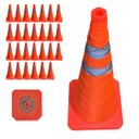 Ver imagem 1 de Cone Retratil Kit 27 Uni Portatil Sinalizaçao Obra Trafego Baliza Aviso Alerta Segurança Estrada Rua
