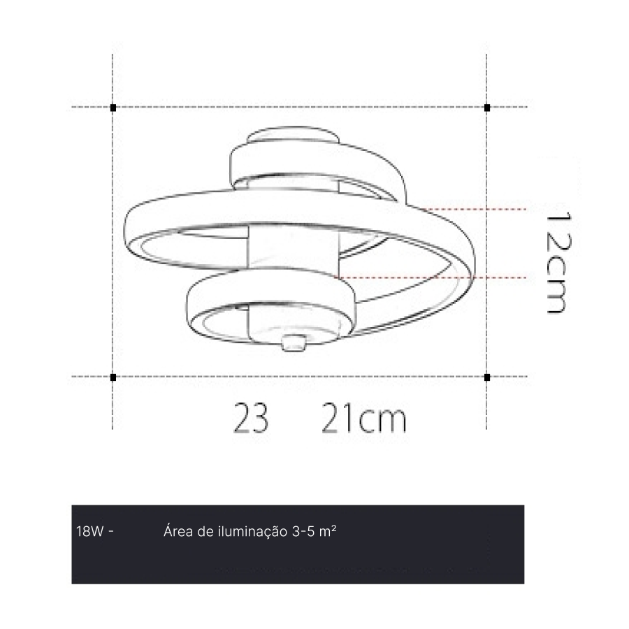 Luminária de Teto Plafon Led Moderna Lustre para Corredor Sala Quarto Alta Qualidade - 2