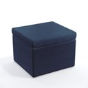 Ver imagem 3 de Kit 2 Poltronas Orion Bordada com Puff Quasar Suede Azul Marinho Aradecor
