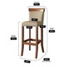 Cadeira para bancada banco alto de madeira bar cozinha americana encosto estofado Valios Banqueta - 4