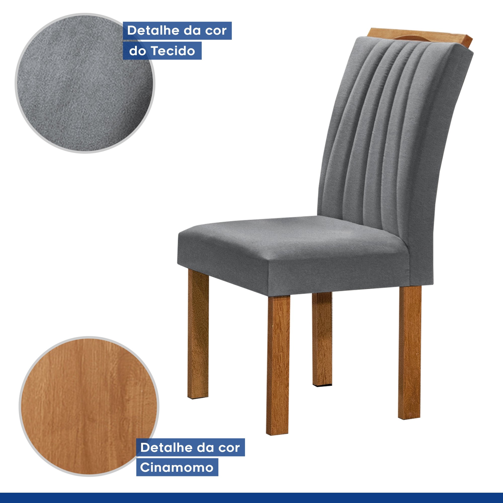 Conjunto Mesa Tampo Slim Plus Vidro Kansas 100cm 4 Cadeiras Arizona - 7