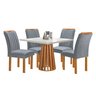 Conjunto Mesa Tampo Slim Plus Vidro Kansas 100cm 4 Cadeiras Arizona - 2
