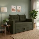 Ver imagem 1 de Sofá Cama 2 Lugares Casal 1,50 Mts Veludo Luma Matrix Cor:veludo Turkey Marrom