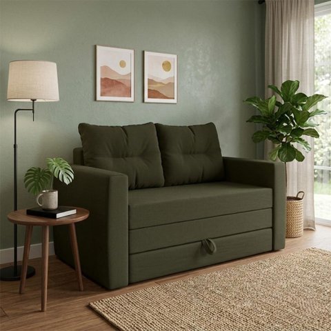 Sofá Cama 2 Lugares Casal 1,50 Mts Veludo Luma Matrix Cor:veludo Turkey Marrom