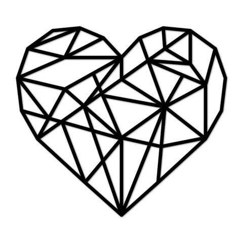 Escultura de Parede Decorativo Amor Coração Mdf 6mm 50x45cm